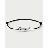 Pdpaola Bracciale Essentials 2026 Orbit Silver Cord in argento rodiato con cordino nero in poliestere PU02-937-U