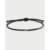 Pdpaola Bracciale Amy Diamond Cord vista completa cordino nero regolabile con charm centrale oro 18kt e diamanti PU05-888-U