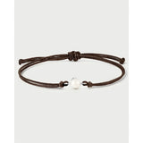Pdpaola Bracciale Minerals Pearl Orion Cord Silver con perla d'acqua dolce e cordino marrone regolabile PU02-A54-U