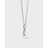 Pdpaola Ciondolo Icons Drop Silver pendente a goccia su catena in argento rodiato, dettaglio marchio inciso CO02-789-U