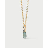 Pdpaola Ciondolo Icons Labradorite Drop dettaglio catena dorata e pendente labradorite a goccia CO01-793-U