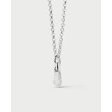 Pdpaola Ciondolo Icons Pavé Drop Silver appeso a catena rolo in argento rodiato con zirconi pavé CO02-790-U