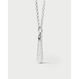Pdpaola Ciondolo Icons Pavé Large Drop Silver dettaglio pendente a goccia con zirconi pavé e catena argento CO02-785-U