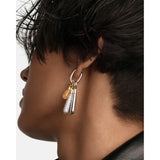 Pdpaola Icons Yellow Aventurine Drop dettaglio orecchino con charm avventurina e pendenti argento dorato CO01-792-U
