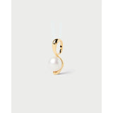Pdpaola Ciondolo La Perla Essential in argento placcato oro 18kt con perla d'acqua dolce, vista frontale PE01-114-U