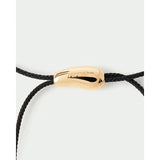 Pdpaola Collana Orbit Cord dettaglio chiusura scorrevole con logo Pdpaola inciso su elemento dorato CO01-A18-U