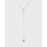 Pdpaola Collana La Perla Pearl Stella Silver dettaglio perla d'acqua dolce e pendente a goccia argento rodiato CO02-C30-U