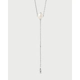 Pdpaola Collana La Perla Pearl Stella Silver con perla d'acqua dolce e pendente a goccia in argento rodiato CO02-C30-U