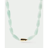 Pdpaola Collana Minerals Green Aventurine Drop con perle di avventurina verde e chiusura in argento dorato CO01-B36-S