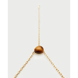 Pdpaola Collana Minerals Occhio di Tigre Stella dettaglio pietra quarzo occhio di tigre cabochon su catena placcata oro 18kt CO01-C32-U