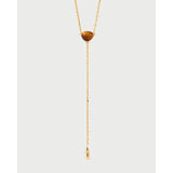 Pdpaola Collana Minerals Occhio di Tigre Stella in argento placcato oro 18kt con quarzo occhio di tigre e pendente a goccia CO01-C32-U