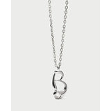 Pdpaola Collana Signature Essential Initials B Initial Silver vista frontale pendente argento rodiato con zircone CO02-B75-U