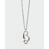 Pdpaola Collana Signature Essential Initials B Initial Silver pendente lettera B in argento rodiato con zircone CO02-B75-U