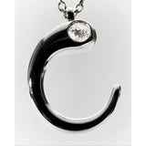 Pdpaola Collana Signature Essential Initials C dettaglio pendente lettera C con zircone cubico incastonato argento rodiato CO02-B76-U