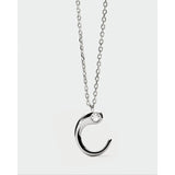 Pdpaola Collana Signature Essential Initials C Initial Silver pendente lettera C con zircone in argento rodiato CO02-B76-U