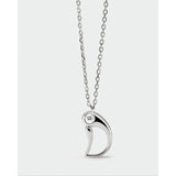 Pdpaola Collana Signature Essential Initials D Initial Silver pendente lettera D con zircone in argento rodiato CO02-B77-U