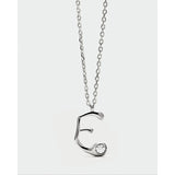Pdpaola Collana Signature Essential Initials E Initial Silver pendente lettera E con zircone in argento rodiato CO02-B78-U