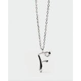 Pdpaola Collana Signature Essential Initials F Initial Silver pendente lettera F con zircone in argento rodiato CO02-B79-U