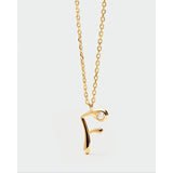 Pdpaola Collana Signature Essential Initials F Initial pendente lettera F dorato con zircone cubico CO01-B79-U