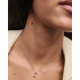 Pdpaola Collana Signature Essential Initials J Initial Silver indossata su collo, pendente lettera J argento rodiato CO02-B83-U