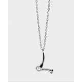 Pdpaola Collana Signature Essential Initials L Initial Silver pendente lettera L con zircone in argento rodiato CO02-B85-U