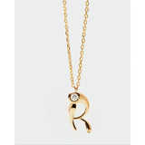 Pdpaola Collana Signature Essential Initials R Initial pendente lettera R dorato con zircone cubico CO01-B91-U