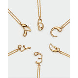 Pdpaola Signature Essential Initials collezione lettere A B C D E F pendenti oro 18kt con zirconi cubici CO01-B94-U