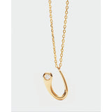 Pdpaola Collana Signature Essential Initials pendente lettera U in argento placcato oro 18kt con zircone CO01-B94-U
