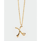 Pdpaola Collana Signature Essential Initials X Initial pendente oro con zircone cubico su catena dorata CO01-B97-U