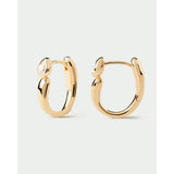 Pdpaola Orecchini Essentials 2026 Becca a cerchio in argento placcato oro 18kt con zircone cubico AR01-E02-U