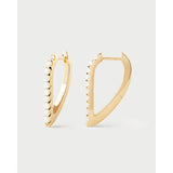 Pdpaola Orecchini Essentials 2026 Gloss a cerchio in argento placcato oro 18kt con zirconi cubici bianchi AR01-G27-U