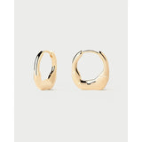 Pdpaola Orecchini Mini Magma Hoops in argento placcato oro 18kt, forma organica scultorea con chiusura a cerchio AR01-C27-U