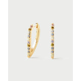 Pdpaola Orecchini Essentials 2026 Multicolor Gloss a cerchio in argento placcato oro con zirconi multicolore AR01-G26-U