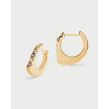 Pdpaola Orecchini Essentials 2026 Multicolor Oda cerchio in argento placcato oro con zirconi multicolore AR01-G18-U