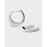 Pdpaola Orecchini Essentials 2026 Oda Silver a cerchio in argento rodiato con design geometrico angolare AR02-G20-U