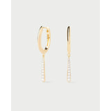 Pdpaola Orecchini Essentials 2026 Olga Mini hoops in argento placcato oro 18kt con zirconi pendenti AR01-C89-U