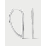 Pdpaola Orecchini Essentials 2026 Vento Silver a cerchio in argento rodiato, vista frontale e laterale AR02-G31-U