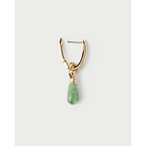 Pdpaola Orecchini Icons Green Aventurine Jupiter vista posteriore chiusura cerchietto argento placcato oro PG01-094-U