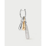 Pdpaola Icons Jupiter Silver dettaglio composizione charm goccia argento, oro e pavé di cristalli PG02-092-U