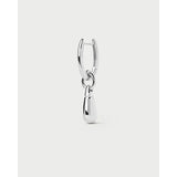 Pdpaola Orecchini Icons Jupiter Silver singolo cerchio in argento sterling rodiato con pendente a goccia PG02-092-U