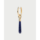 Pdpaola Orecchini Icons Sodalite Large Jupiter singolo cerchio dorato con pendente sodalite blu a goccia PG01-336-U