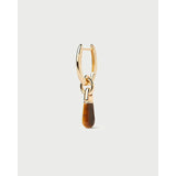 Pdpaola Orecchini Icons Occhio di Tigre Jupiter singolo cerchio in argento placcato oro 18kt con quarzo occhio di tigre PG01-376-U