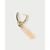 Pdpaola Orecchini Icons Yellow Aventurine Large Jupiter vista posteriore chiusura a perno argento dorato PG01-090-U