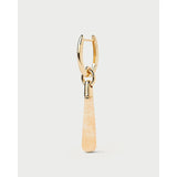 Pdpaola Orecchini Icons Yellow Aventurine Large Jupiter singolo cerchio dorato con pendente avventurina gialla PG01-090-U