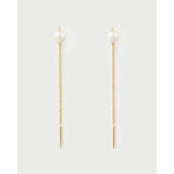 Pdpaola Orecchini La Perla Lyra pendenti con perla d'acqua dolce e catena in argento placcato oro 18kt AR01-G57-U