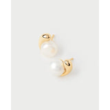 Pdpaola Orecchini La Perla Stud dettaglio chiusura a perno in argento placcato oro con perla AR01-E68-U