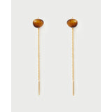 Pdpaola Orecchini Minerals Occhio di Tigre Lyra pendenti con quarzo occhio di tigre e catena placcata oro 18kt AR01-G58-U