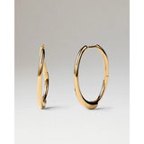 Pdpaola Orecchini a cerchio Rodeo Halo in ottone placcato oro 18K, design ondulato e scultura contemporanea ARB1-G52-U