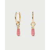 Pdpaola Orecchini Spring Rhodochrosite Jupiter coppia fronte e retro in argento placcato oro con rodocrosite PG01-397-U