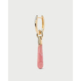 Pdpaola Orecchini Spring Rhodochrosite Large Jupiter singolo cerchio dorato con pendente rodocrosite rosa PG01-396-U